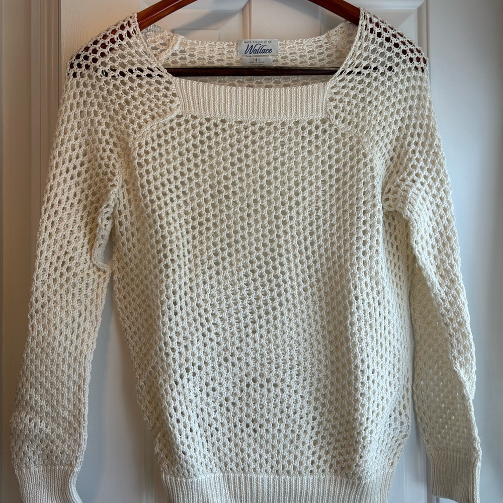 Madewell Women's Open-Knit Cream Sweater